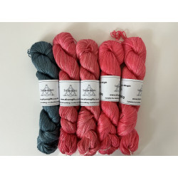 Image shows 5 skeins of DK Bamboo