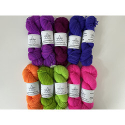 Image shows 10 skiens of Superwash Merino & BioNylon